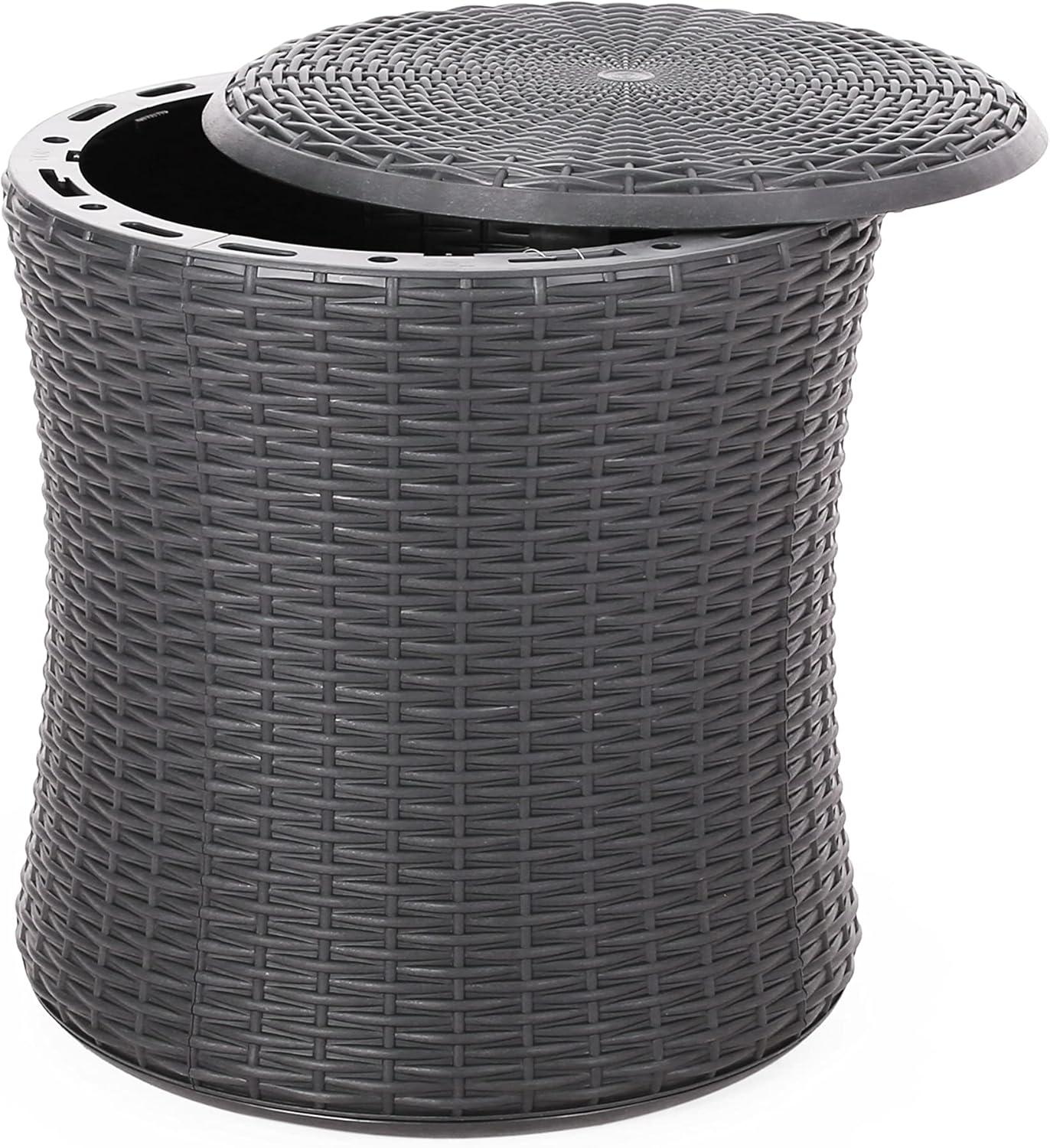 Olivo Patio Faux Wicker Patio Table - Dark Gray - Christopher Knight Home