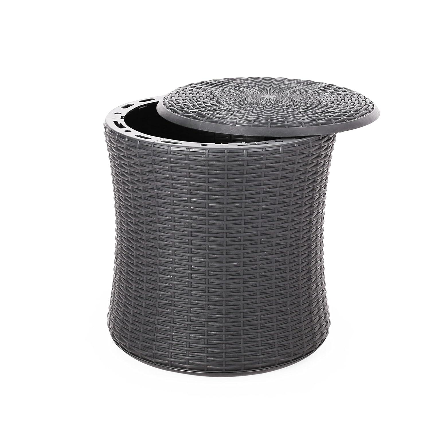 Olivo Patio Faux Wicker Patio Table - Dark Gray - Christopher Knight Home