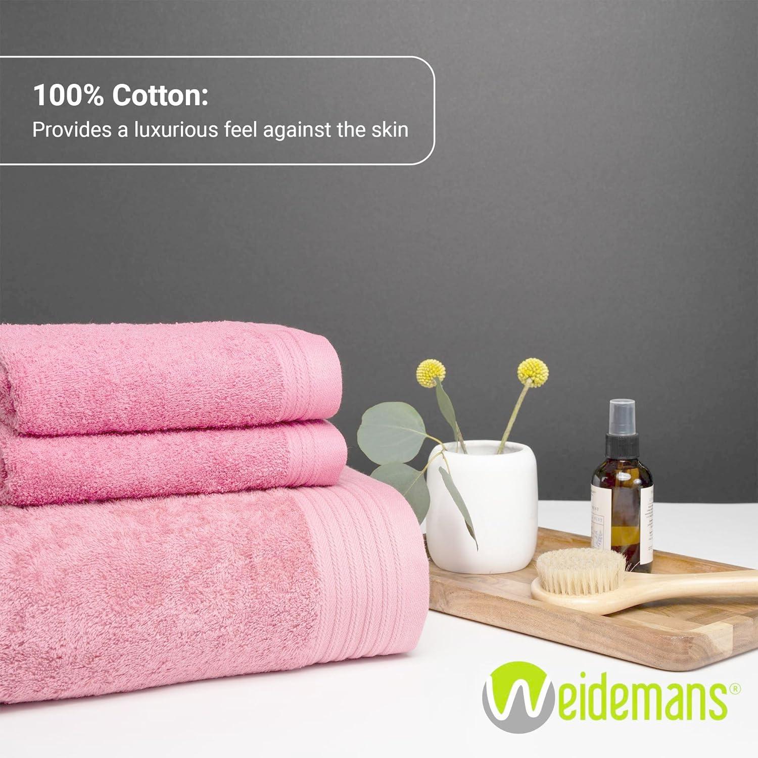 Weidemans 100% Cotton Bath Towels | Eco-Friendly Exclusive Bathsheet towels Set of 1 (Size: 35" X 70")  | Ultra Soft and Highly Absorbent Bath Towel Set Gym, Hotel, Travel Camp, Pool Spa | Pink Rose