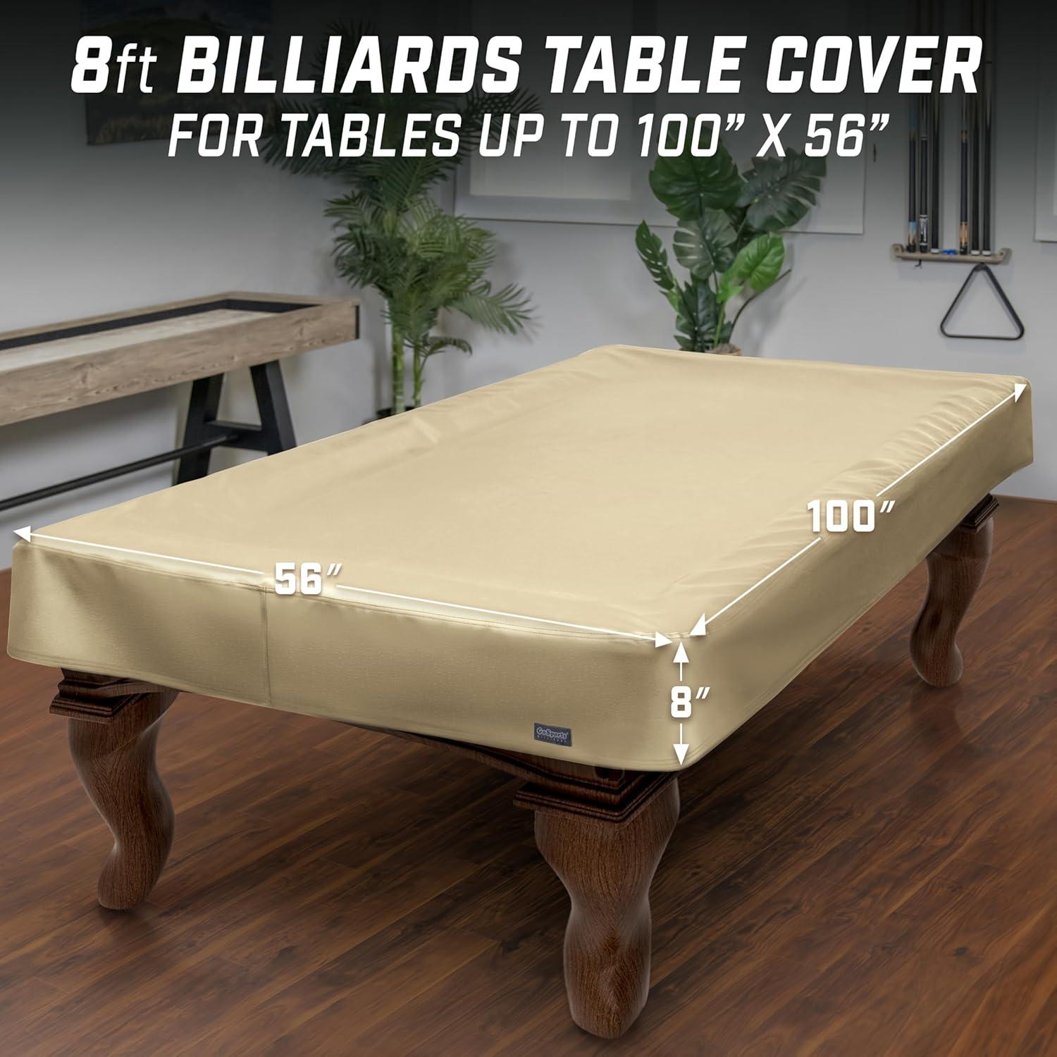 Tan Leatherette Waterproof 8 ft Pool Table Cover