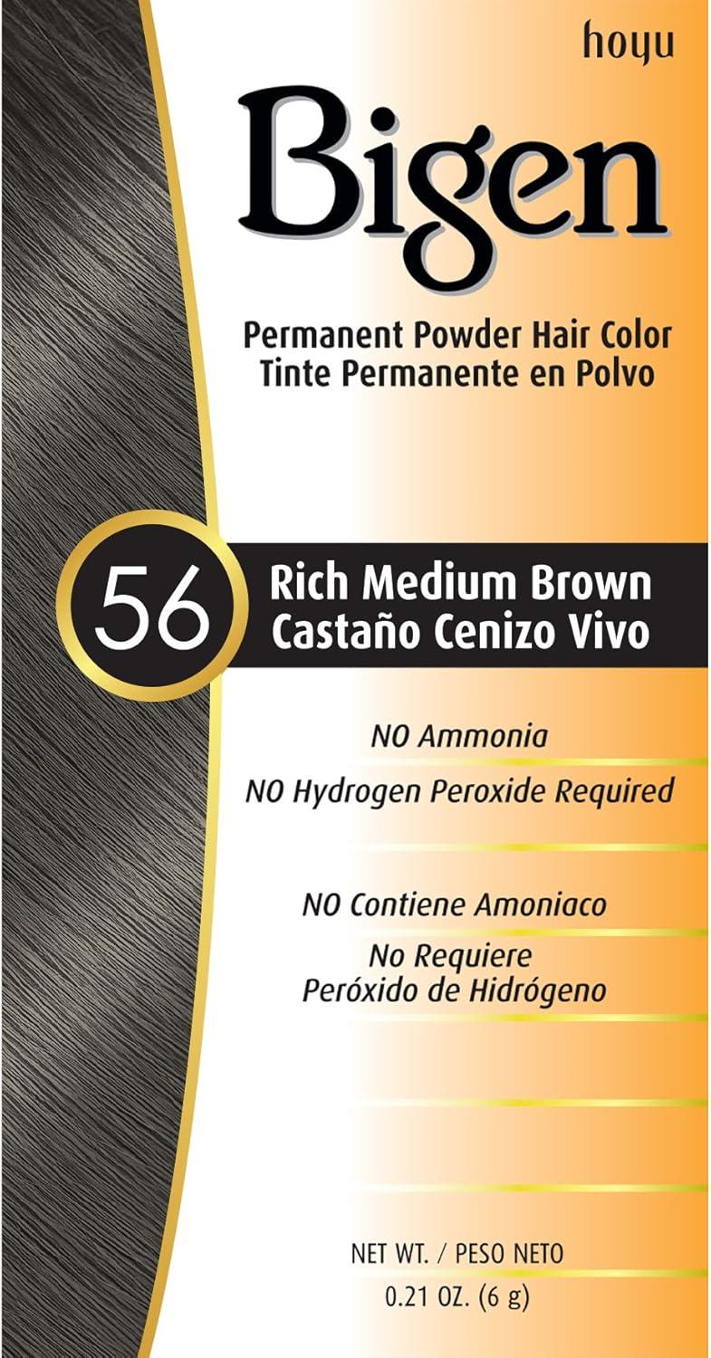 Bigen Permanent Powder Haircolor (Color : Rich Medium Brown #56), Female