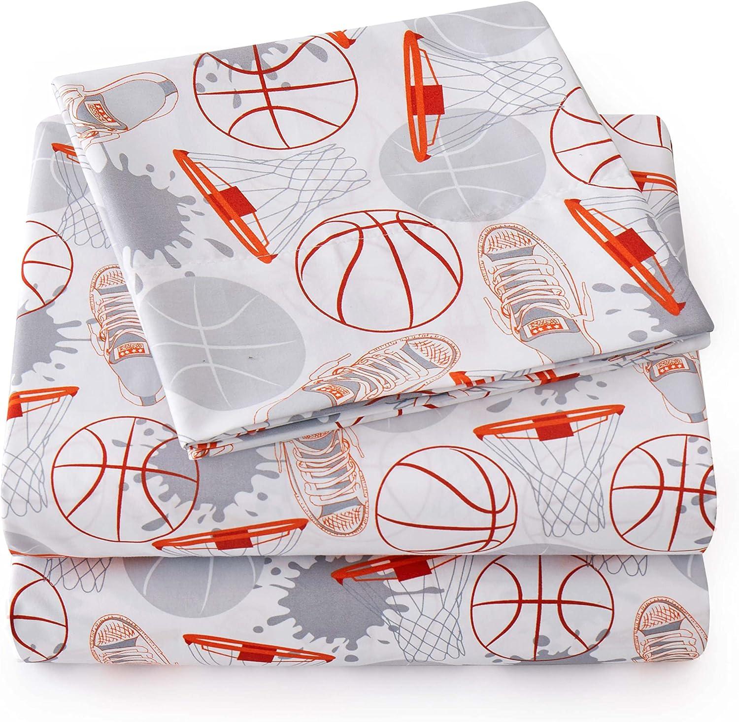 Sweet Home Collection Basketball Bed Sheet Set
