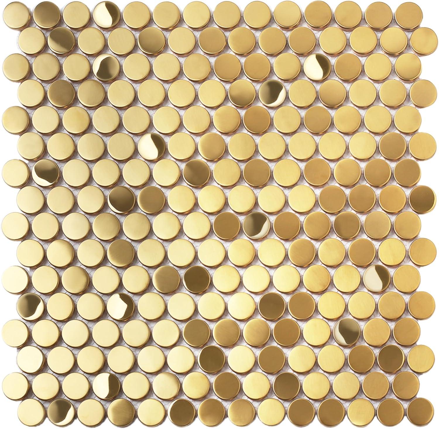 Penny Round Mosaic Metal Look Wall & Floor Tile