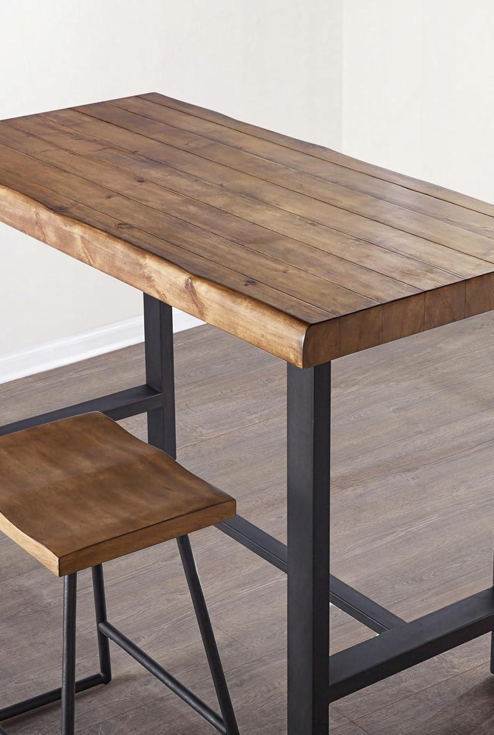 Steve Silver Co. Landon Counter Table Light Brown : Contemporary 4-Seat, Iron Frame, Wood Veneer, 38" Height