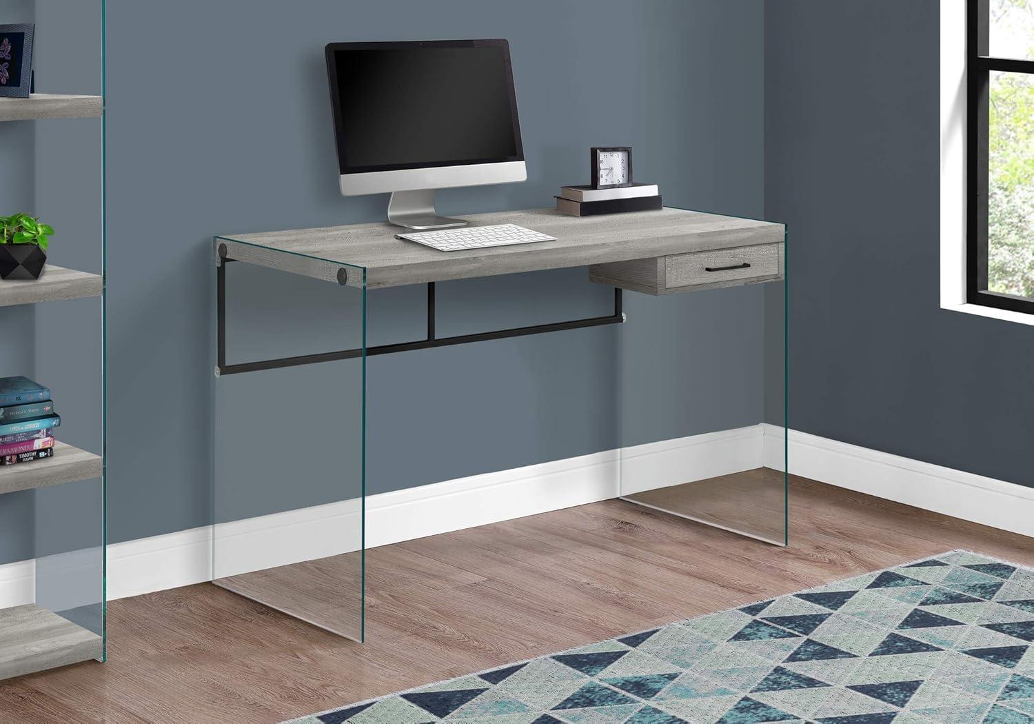 Monarch Specialties Computer Desk, Home Office, Laptop, Storage Drawers, 48"L, Work, Grey Laminate