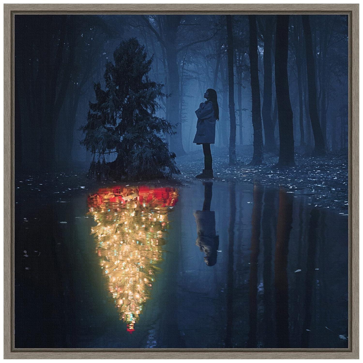 Amanti Art The Hope of Christmas (Tree) by Terry F Canvas Wall Art Print Framed 16-in. x 16-in.