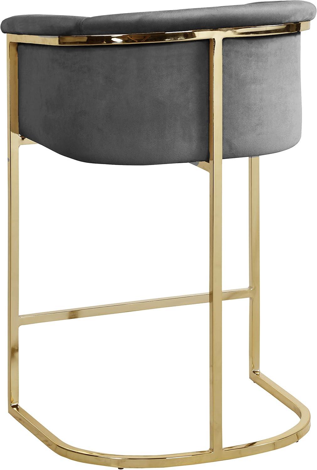 Upholstered 27'' Counter Stool with Metal Frame