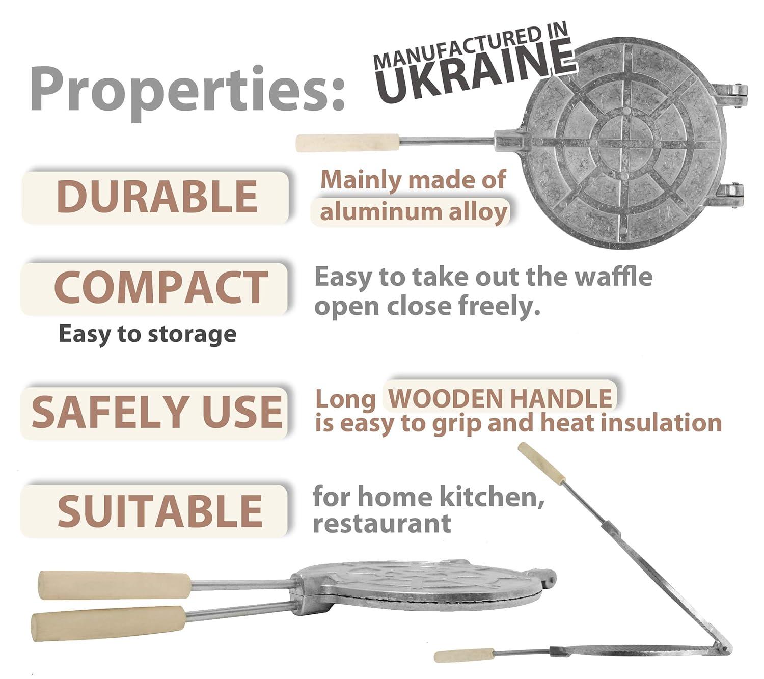 Waffle Maker - Waffle Cone Maker - Krumkake Iron - Wafer Maker - Waffle Makers - Waffle Cone Maker Machine - Stroopwafel Maker - Ice Cream - Wafer Iron Stroopwafel - Вафельница для трубочек