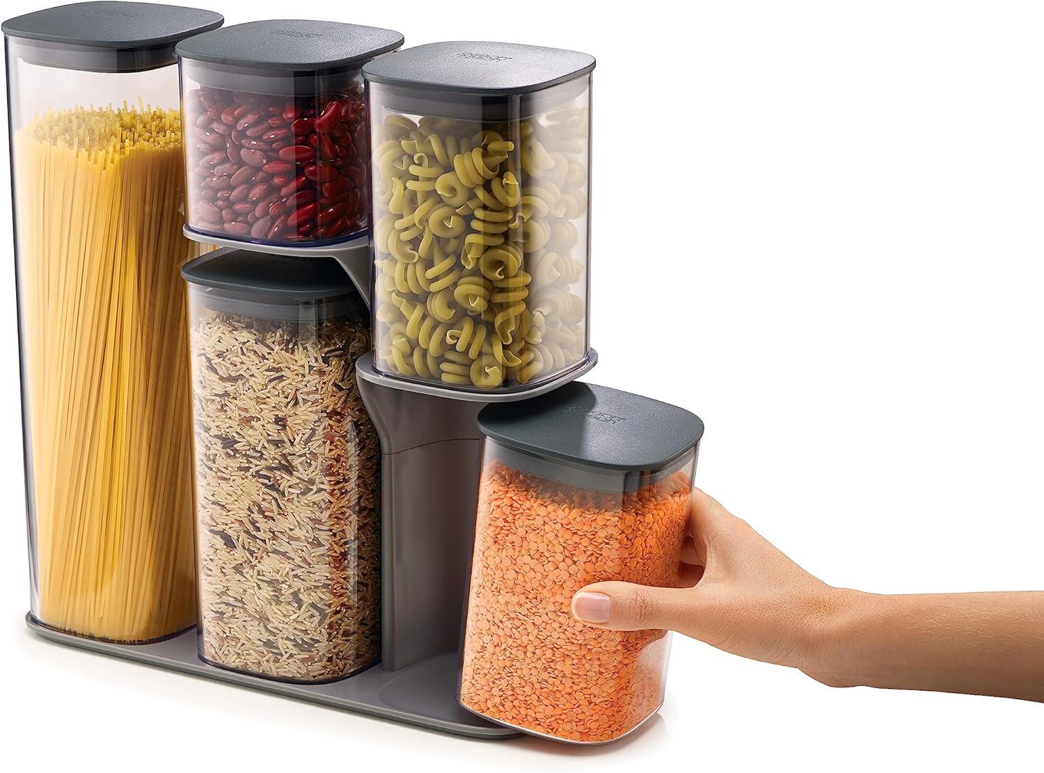 Joseph Joseph Podium 5-Piece Dry Food Storage Container Set with Stand