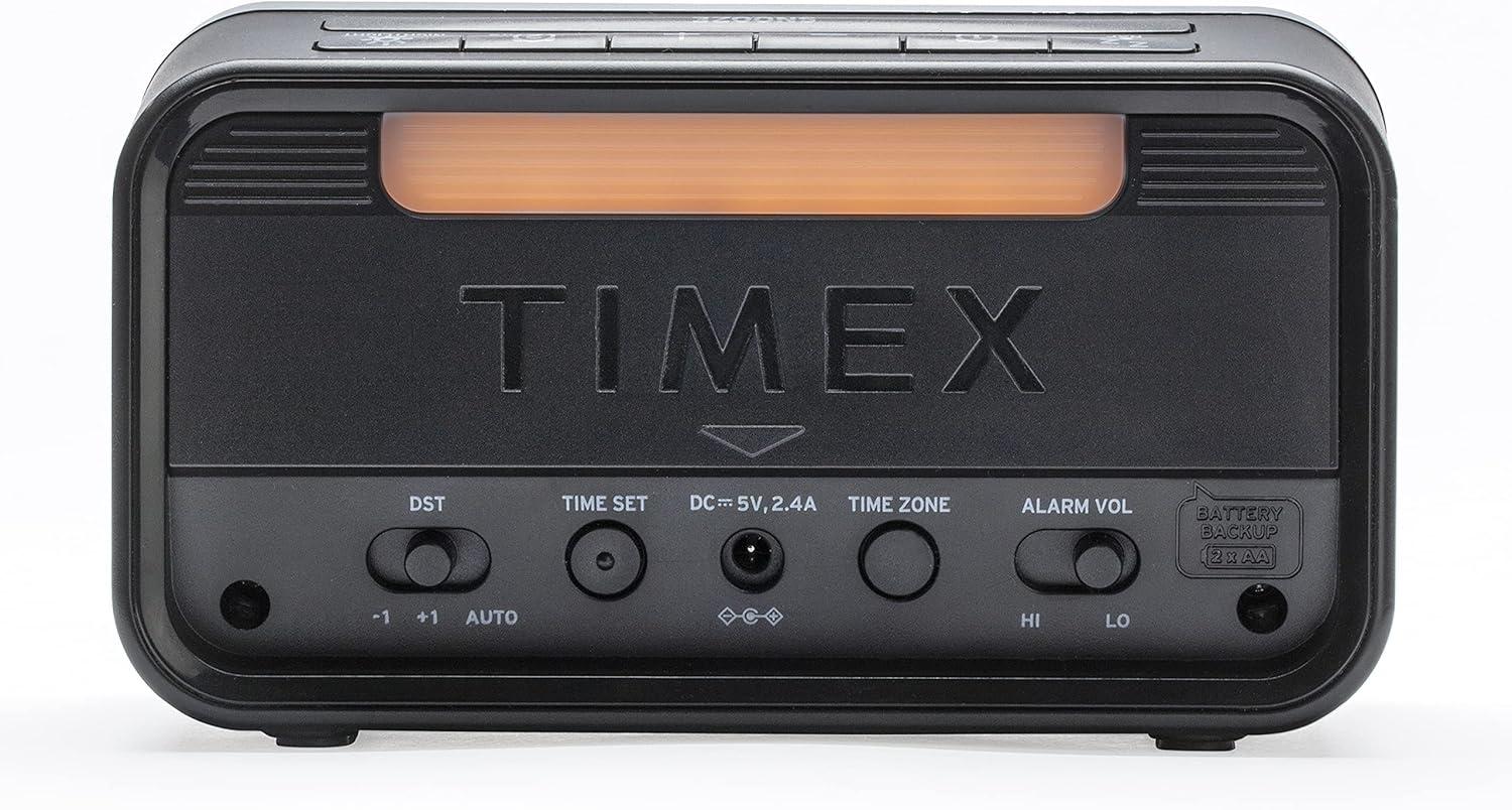 Timex Dual Alarm Clock with Dual USB Charging and Nightlight