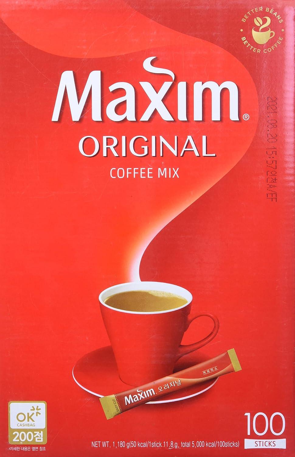 K-Foods Korean Dongsuh Maxim Original Korean Coffee Instant Coffee Mix - 100pks (Original, Mocha) (Original)