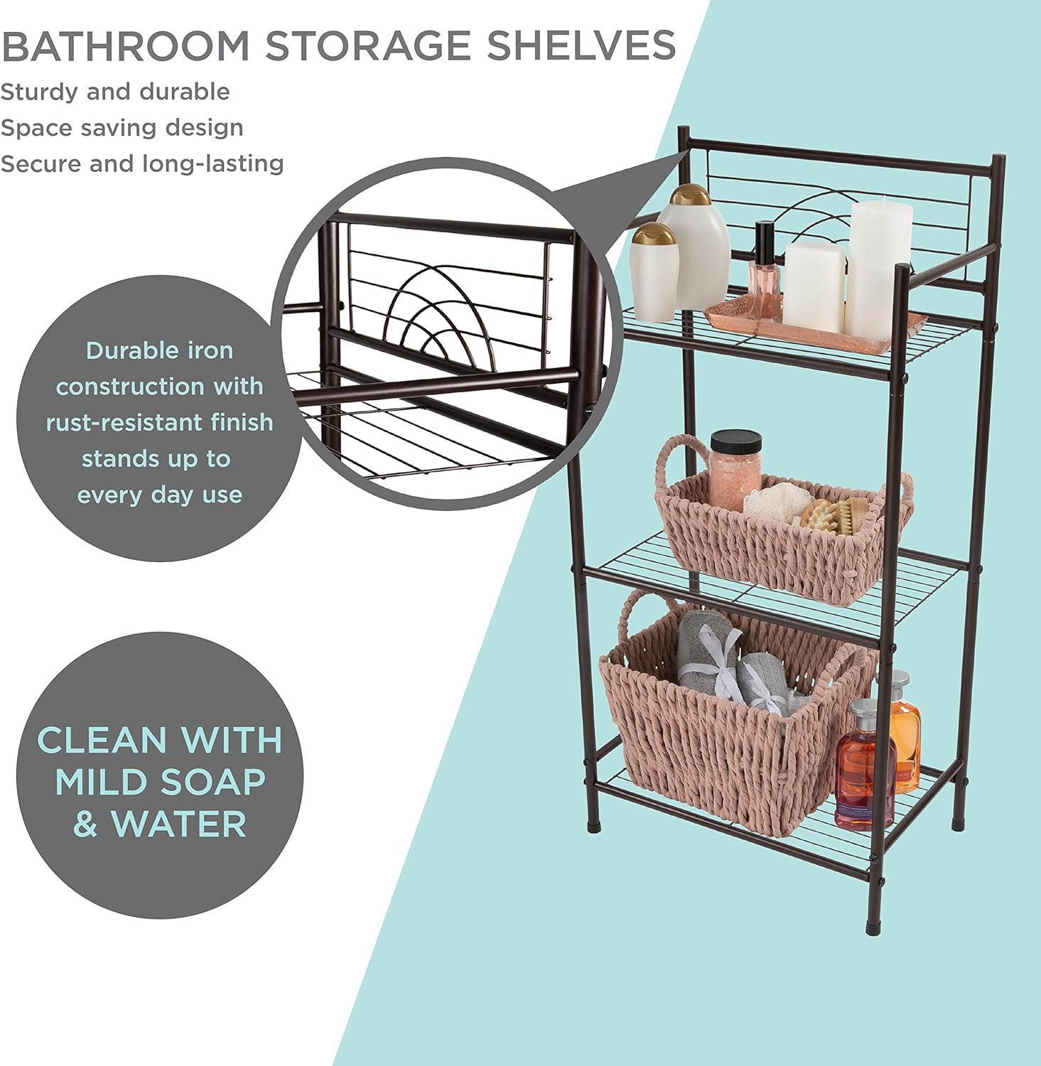 Bronze 3-Tier Industrial Freestanding Bathroom Shelf