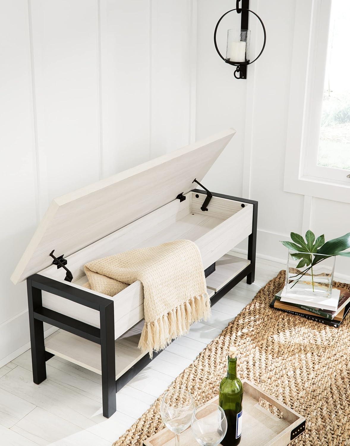 Signature Design by Ashley Casual Rhyson Storage Bench  White