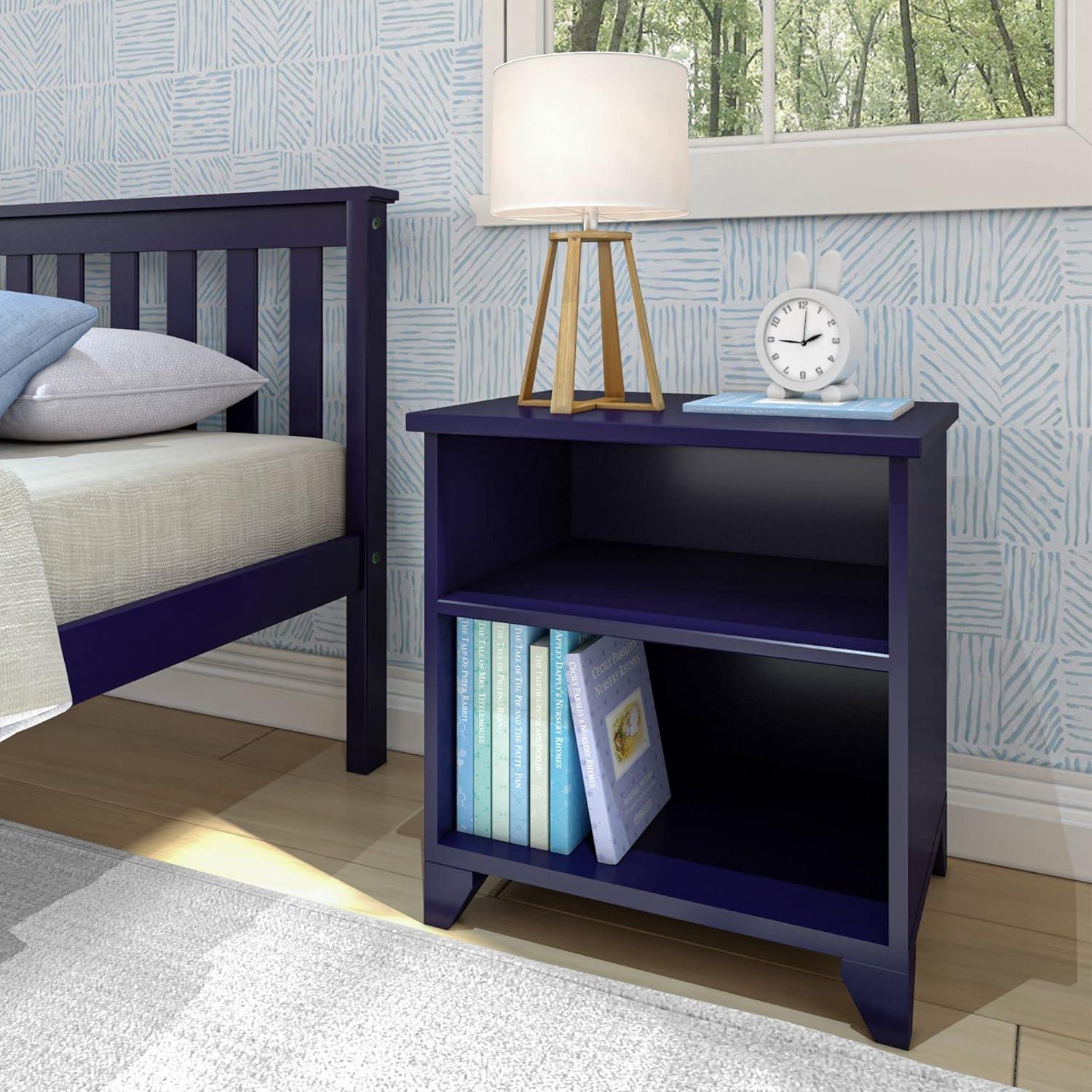 Max & Lily Classic Wood Nightstand with Shelves, Kids Bedside Table/End Table, Small Nightstand for Bedroom, Espresso