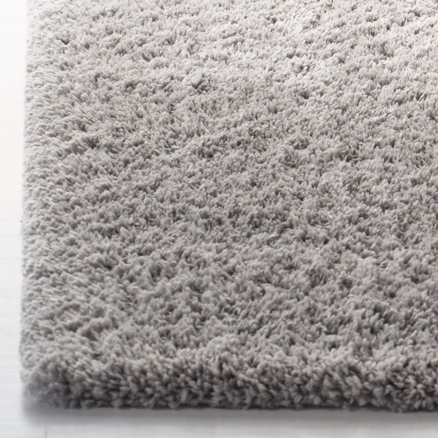 SAFAVIEH Fontana Jamie Solid Shag Area Rug, Grey, 4' x 6'