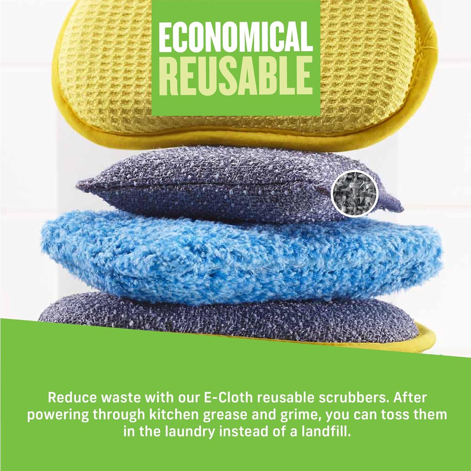 E-Cloth Non-Scratch Scrubbing Pads, Premium Microfiber Dish Scrubber and Kitchen Sponge for Cleaning, 2 Pack