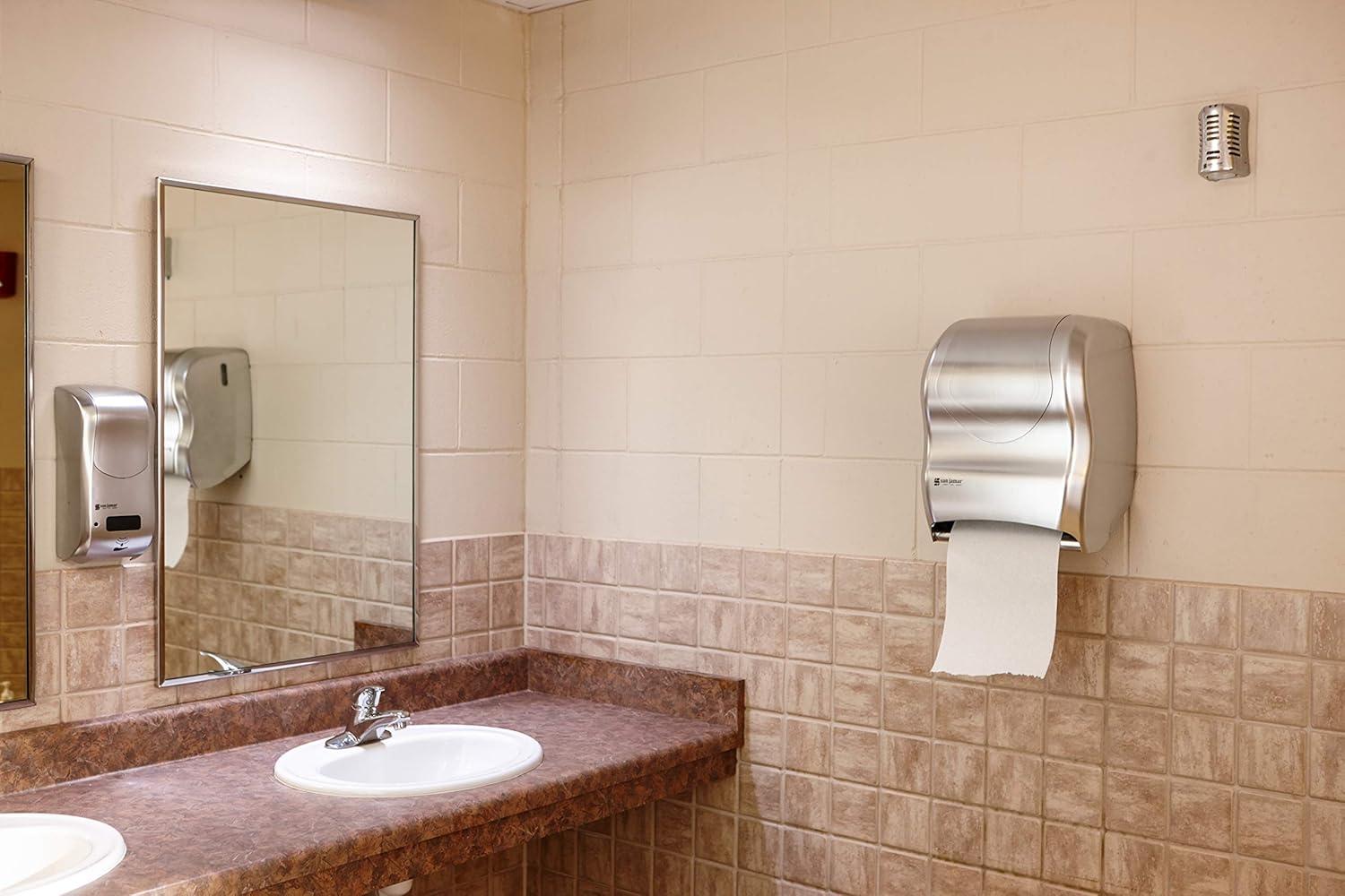 San Jamar Tear-N-Dry Touchless Roll Towel Dispenser, 16.75 x 10 x 12.5, Silver