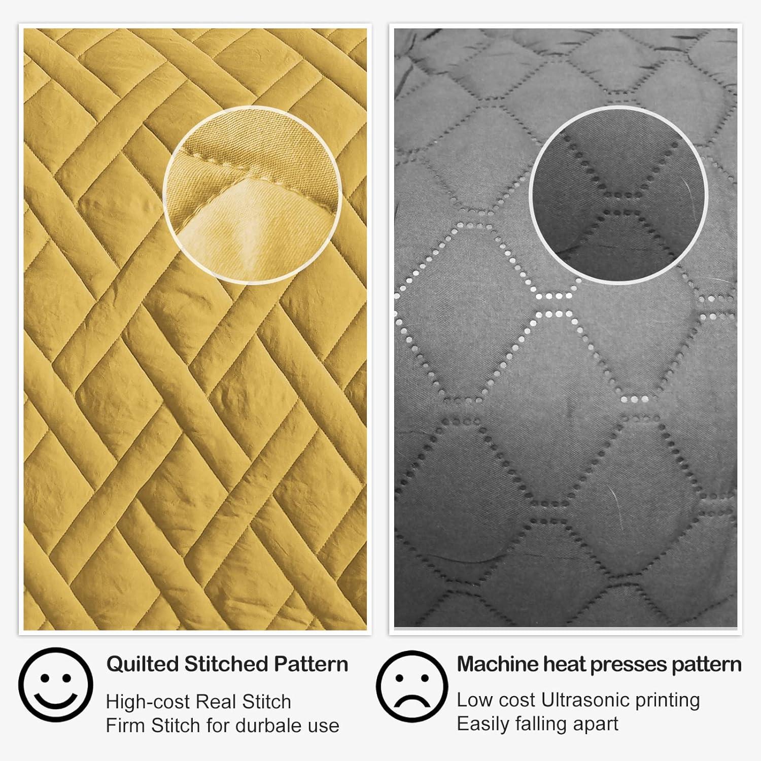 King Yellow Microfiber Reversible Quilt Set