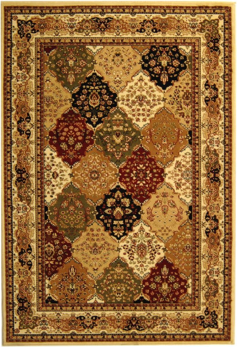 Multi/Ivory Floral Hand-Knotted Synthetic Small Rug