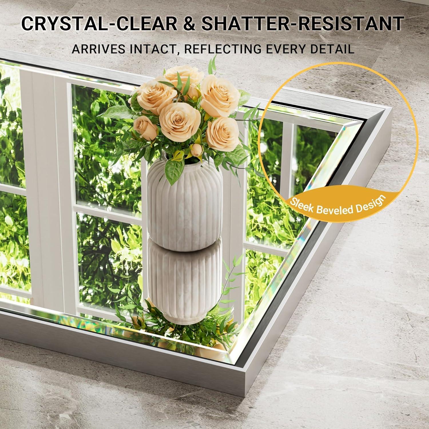 Decorative Wall Mirror Beveled Design, Bathroom Vanity Mirror Accent Mirror Finish