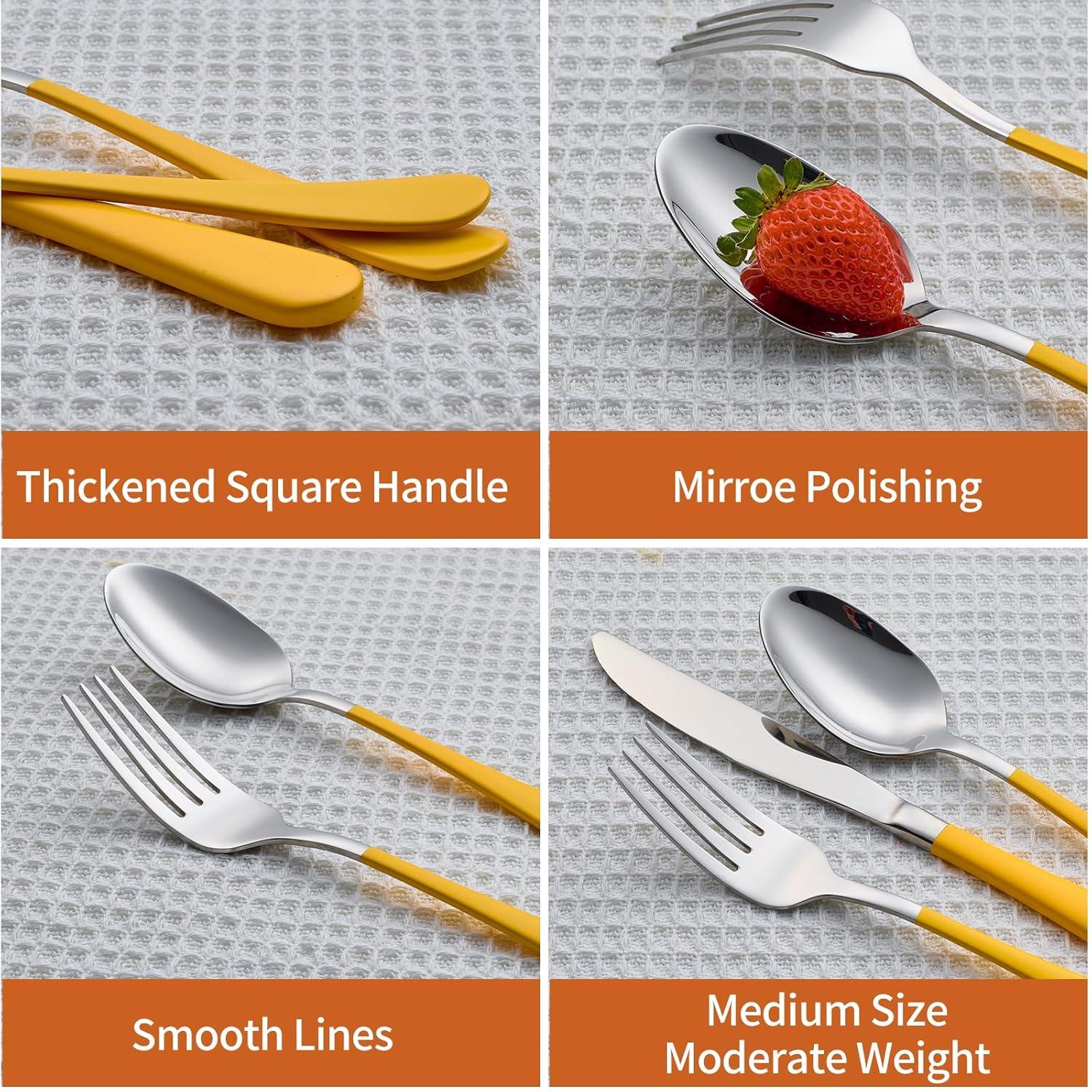 Ivy Bronx 20-Piece Silverware Set, 18/0 Stainless Steel Handle Flatware Set, Service for 4