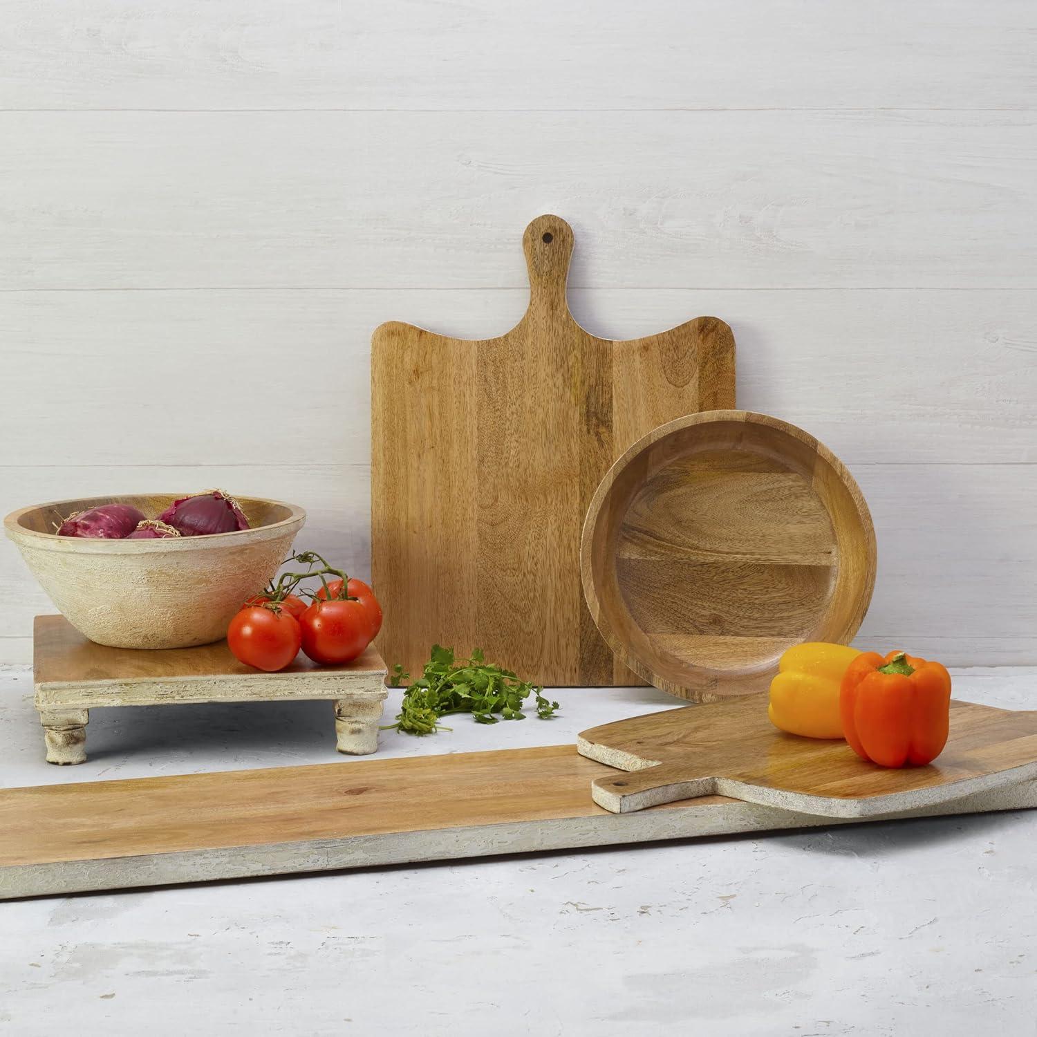 Fitz and Floyd Fitz and Floyd Austin Craft Raised Mango Wood Serving Board, 12-Inch