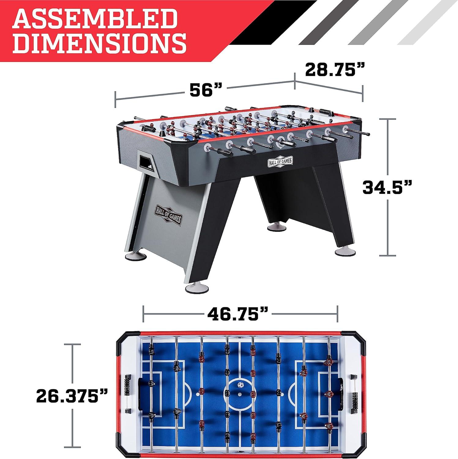 Hall of Games 56" Gray and Black Foosball Table