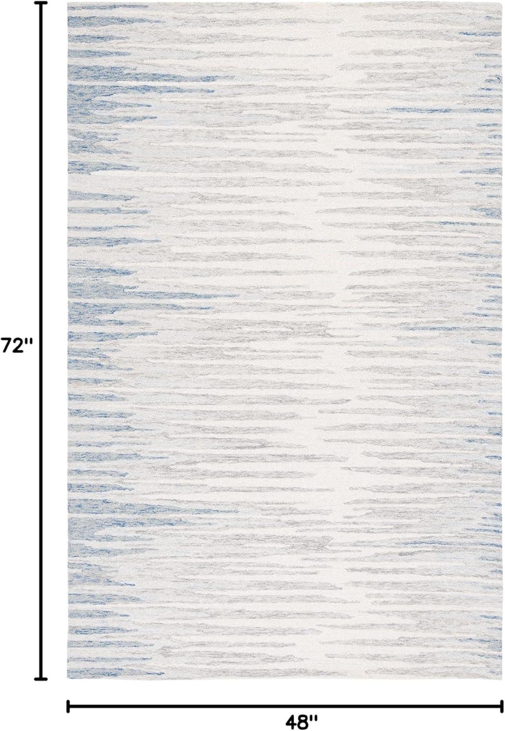 SAFAVIEH Abstract Greg Striped Area Rug, Ivory/Light Blue, 4' x 6'