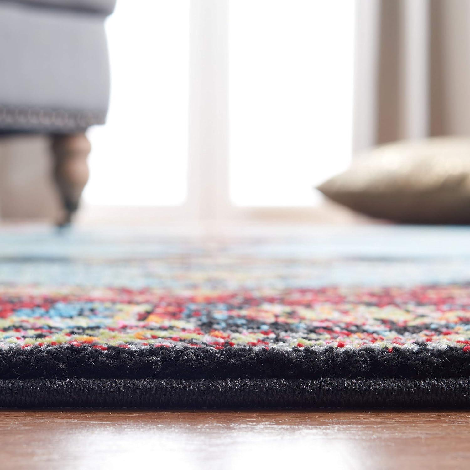 Vintage Hamadan VTH217 Power Loomed Indoor Area Rug - Red/Light Blue - 5'3"x7'6" - Safavieh