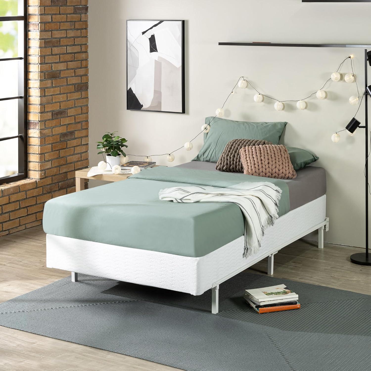 Metal Smart BoxSpring Mattress Base with Quick Assembly Gray - Zinus