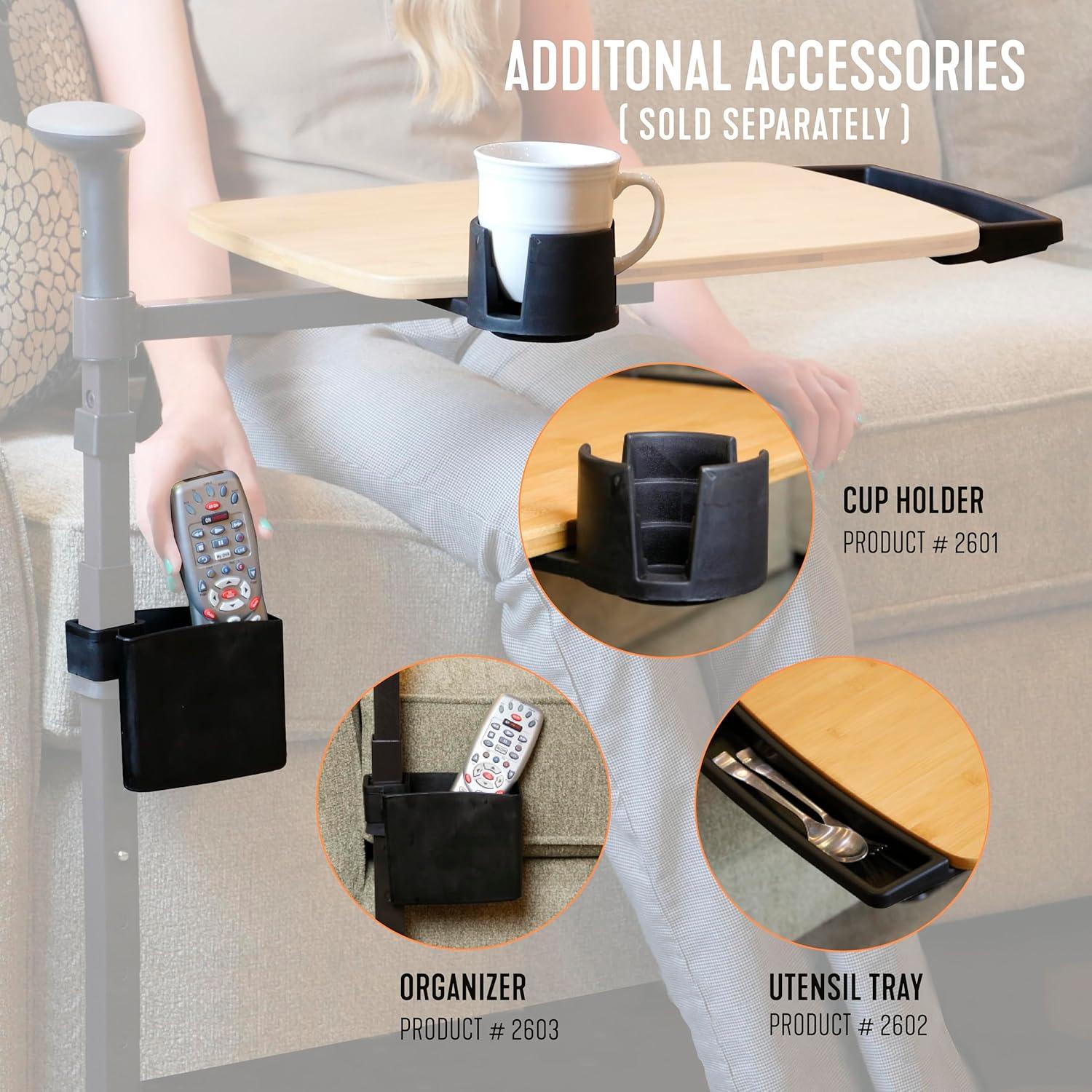 Stander Omni Tray, Adjustable Swivel TV Table with Stand Assist Handle