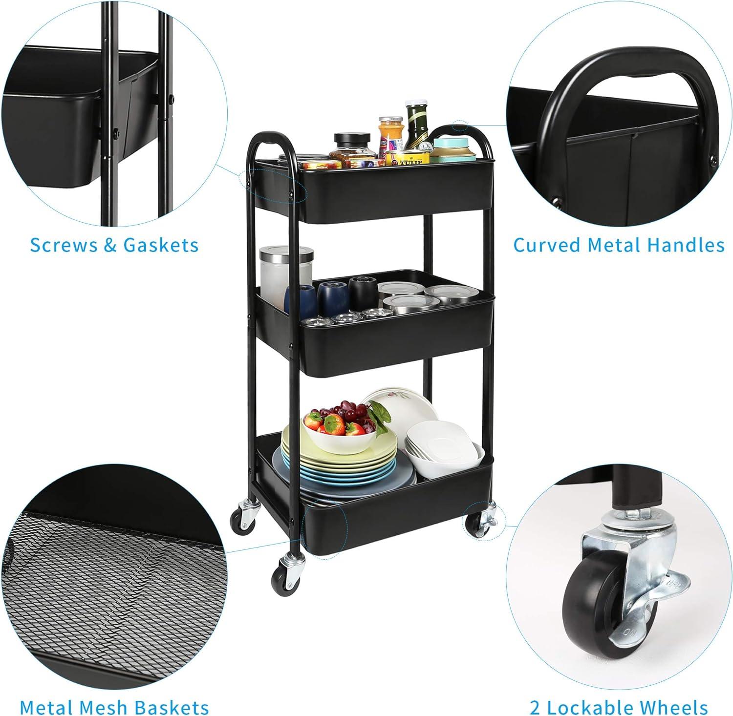 3 Tier Metal Utility Cart - Brightroom™