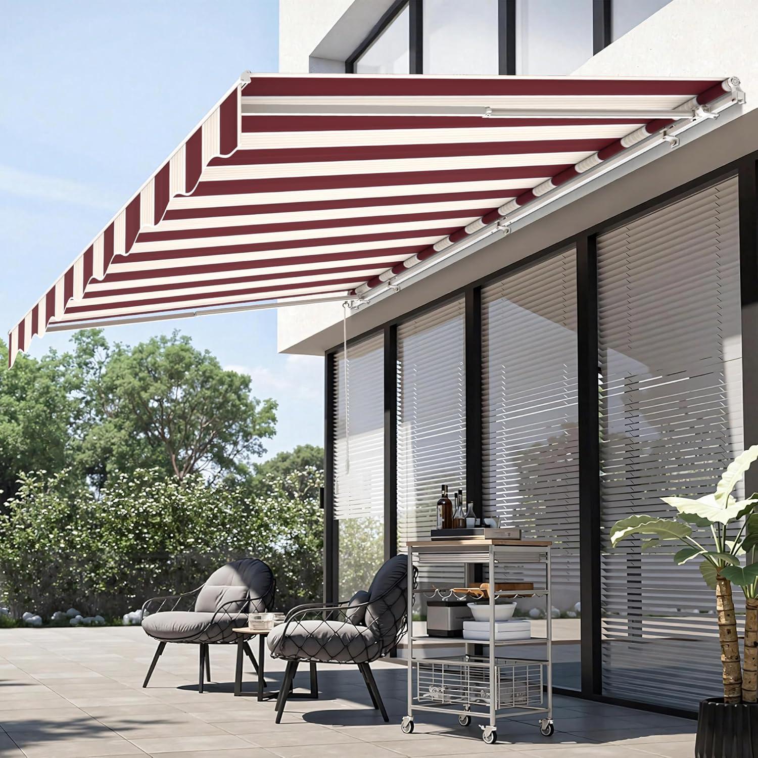 Newacme LLC Freeport Park Alvin 10 ft. W x 8 ft. D Retractable Patio Awning