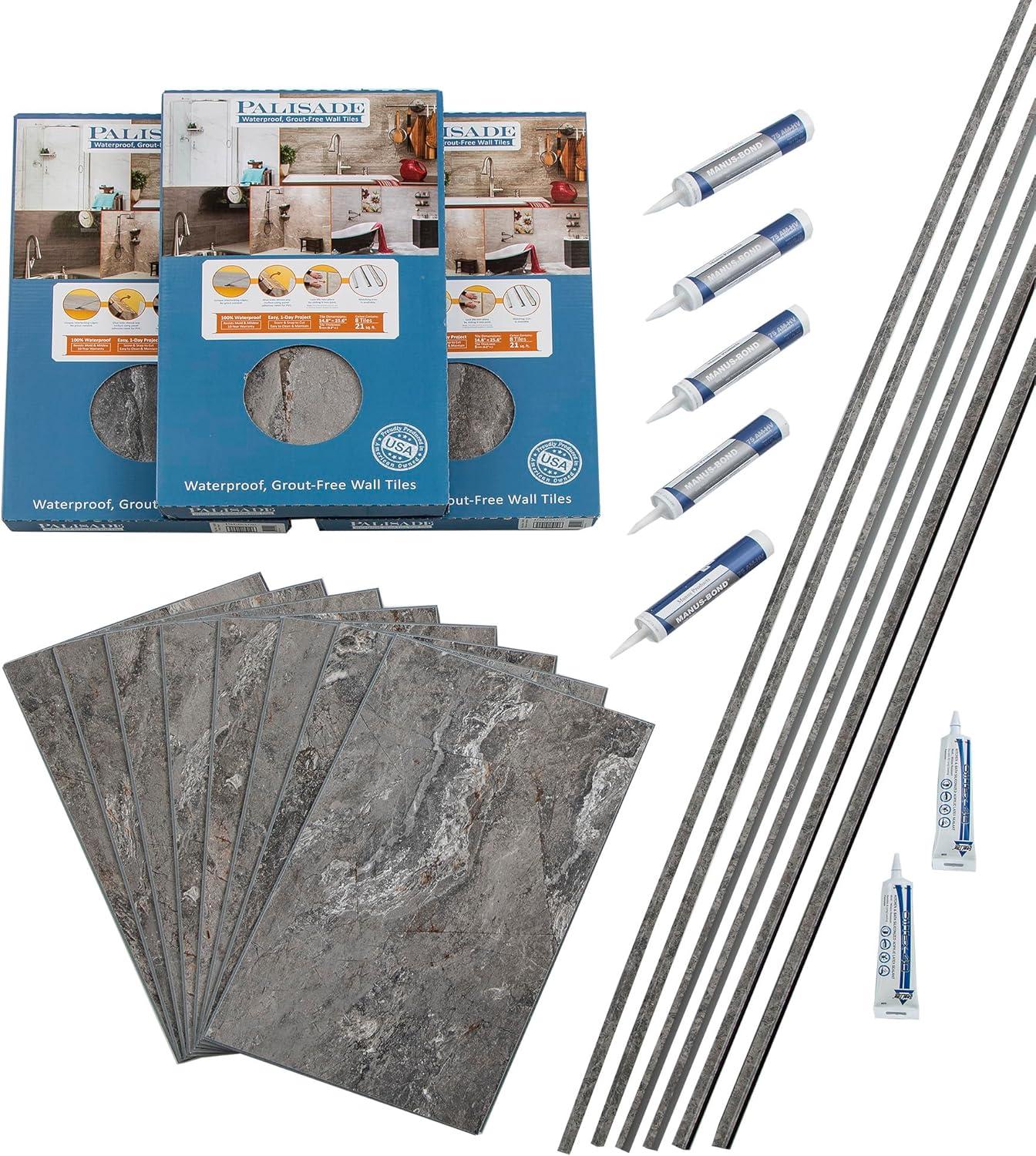 Palisade 25.6 in. x 14.8 in. Tile Shower and Tub Surround Kit