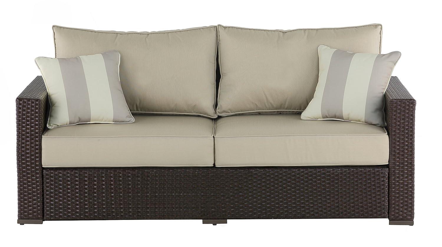 Serta Laguna Outdoor Patio Furniture Collection Outdoor Sofa, Brown Wicker