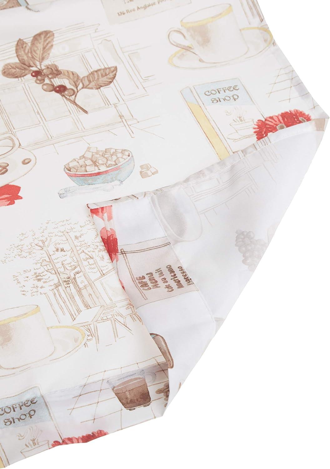 36"x54" Brew Coffee Shop Semi Sheer Rod Pocket Kitchen Curtain Valance and Tiers Set White - No. 918