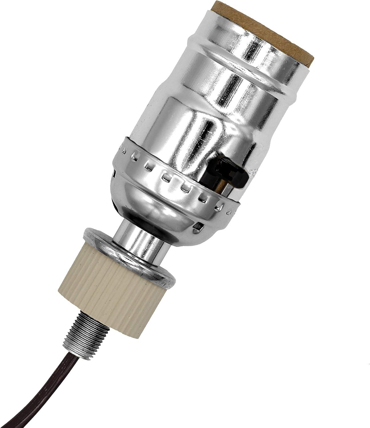 Creative Hobbies Lamp Kit for Liquor Bottles, Wine Bottles - Includes All Adapters and Parts - Silver Finish