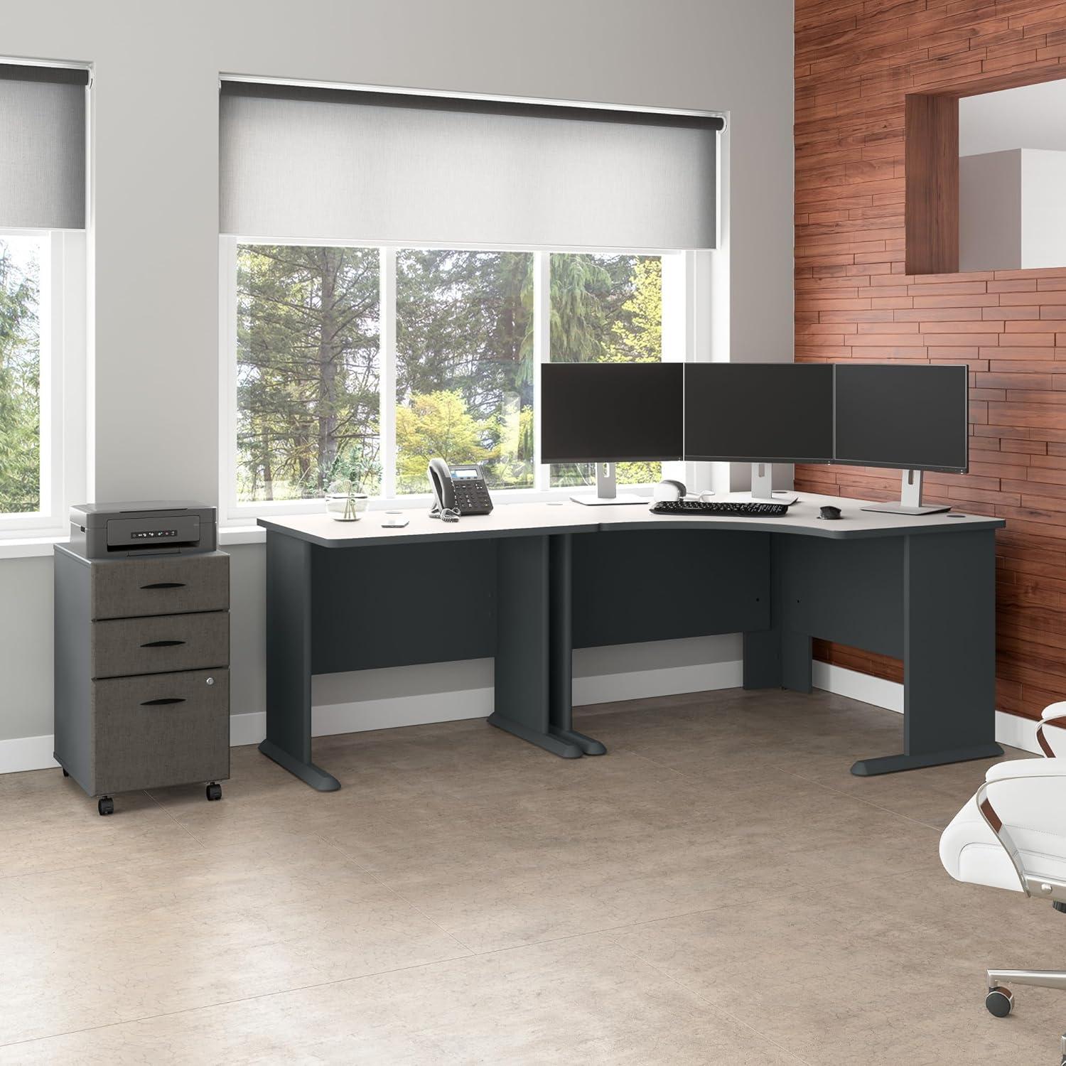 Series A 36W Office Desk in Slate and White Spectrum - Engineered Wood