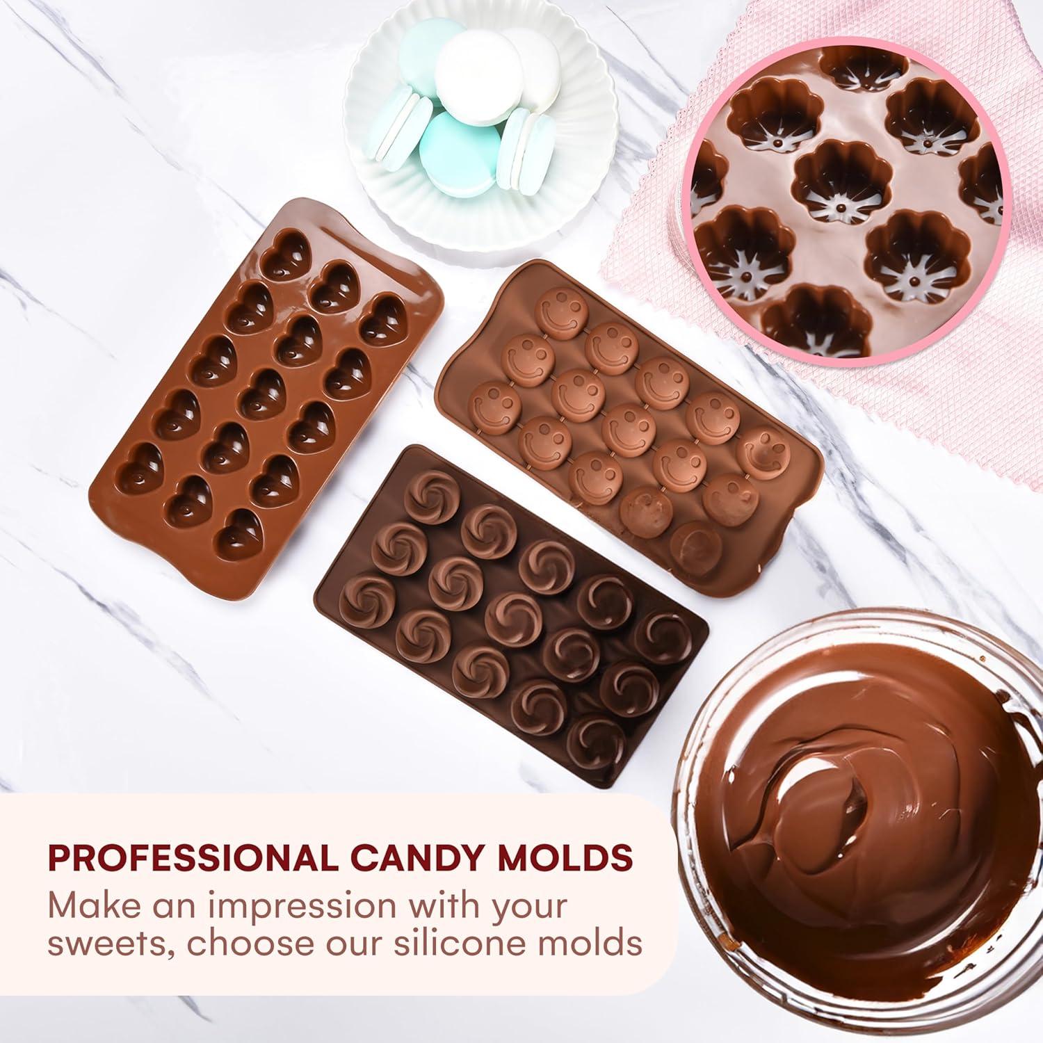 Kitchtic Silicone Non-stick Molds for Chocolate, Candy, Cookie and Mini Cake - 6 Piece