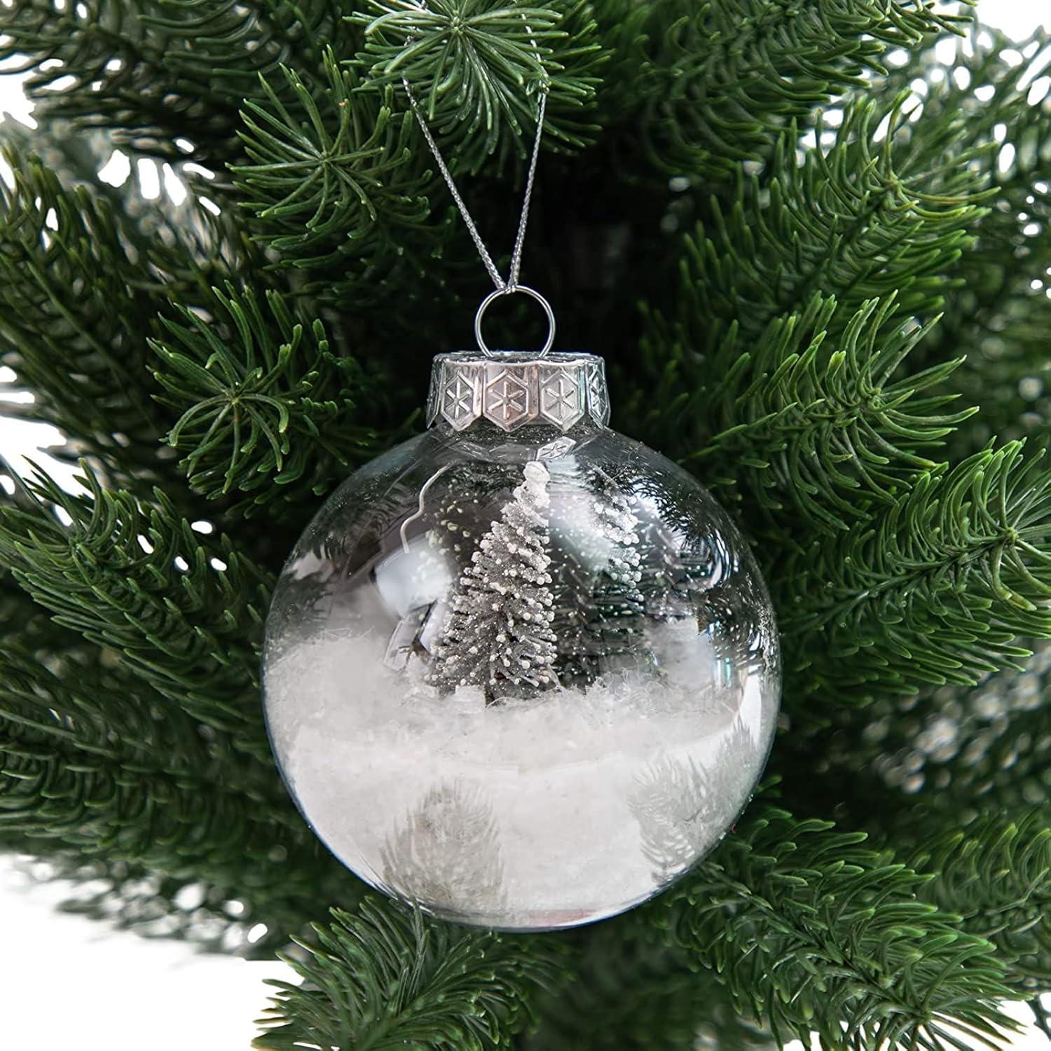 Clear Fillable Christmas Ornaments, Arts and Crafts Supplies (3.1 in, 32 Pack)