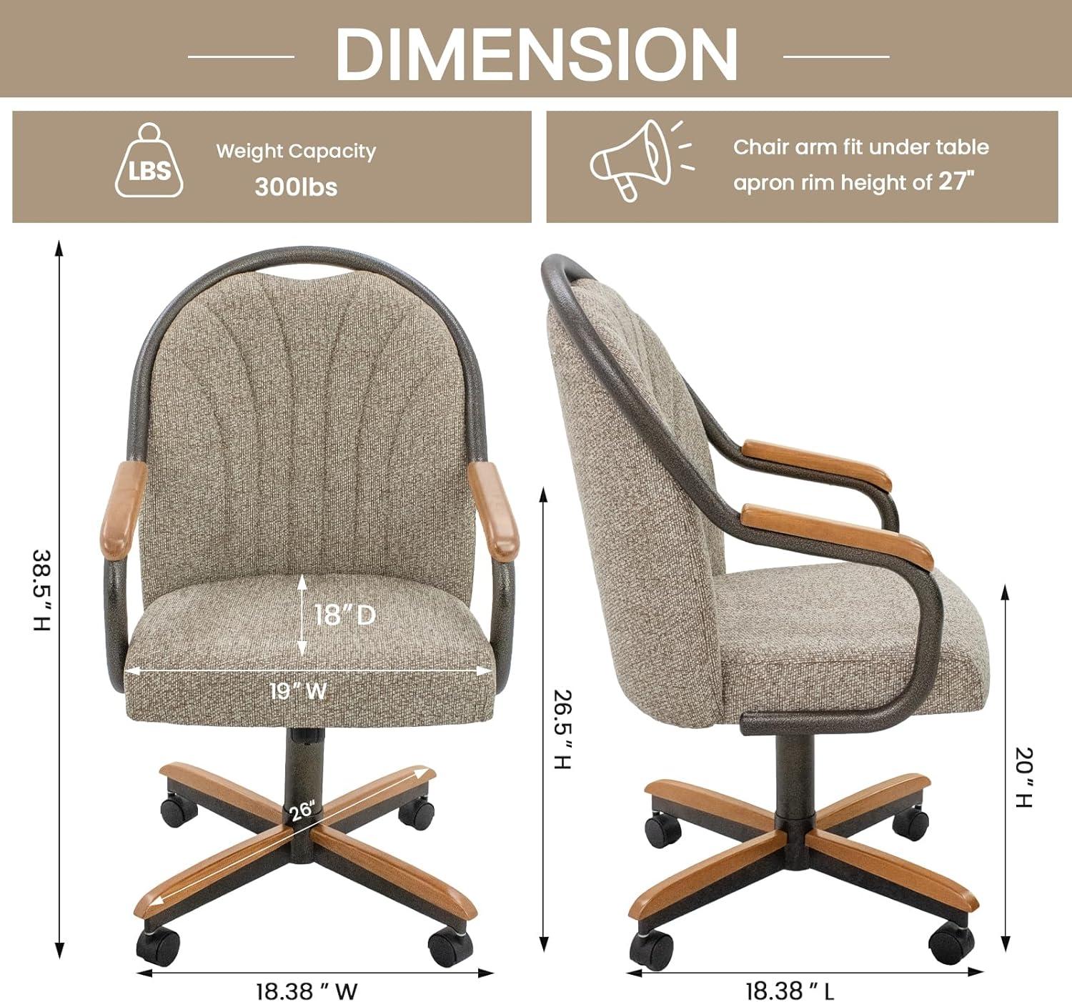 Chromcraft Douglas Swivel Dining Chair in Chestnut and Texture Bronze (Set of 2)