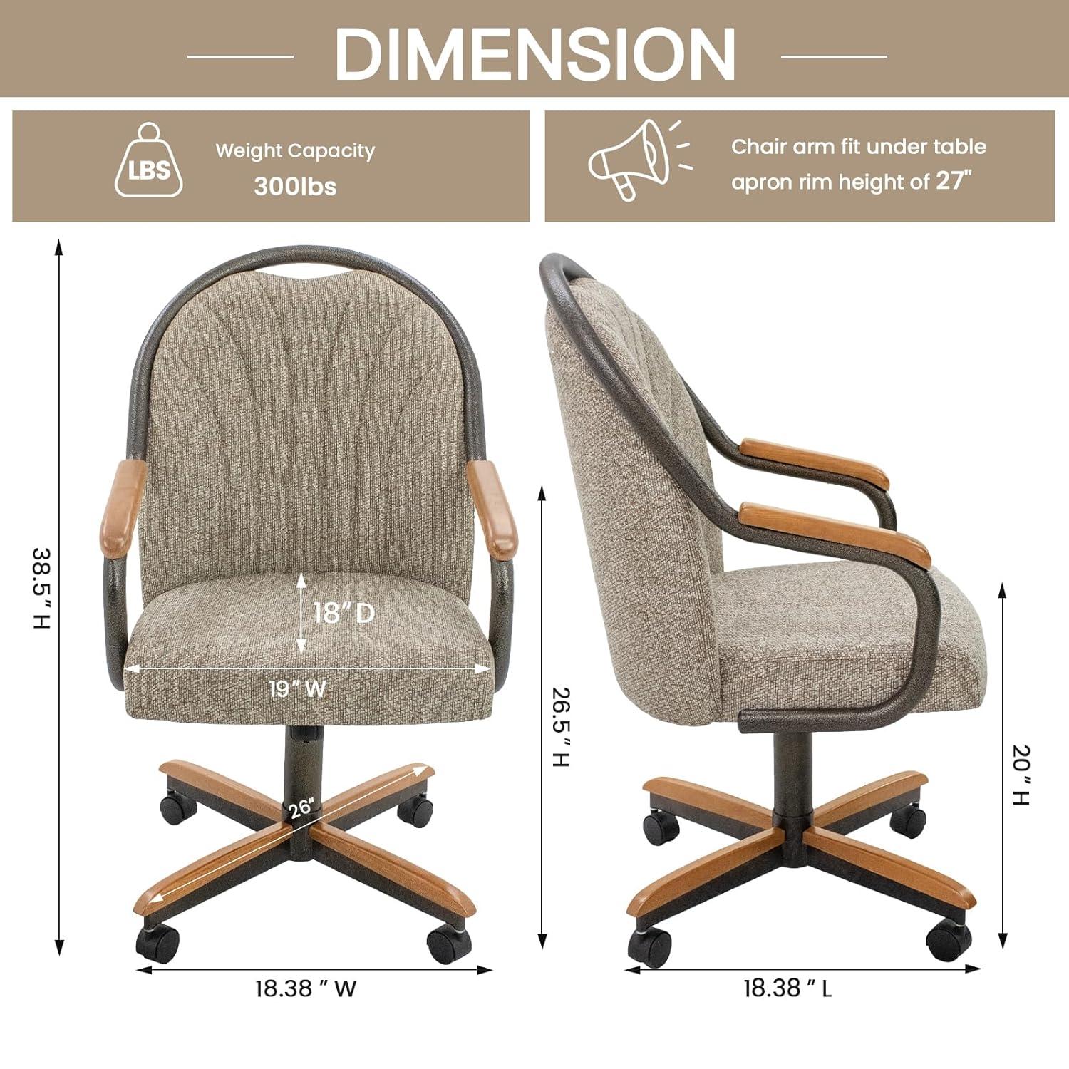 Chromcraft Douglas Swivel Dining Chair in Chestnut and Texture Bronze (Set of 2)