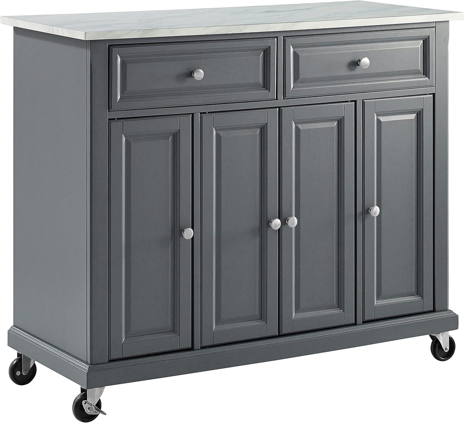 Avery Kitchen Cart - Crosley: Hardwood Brushed Nickel