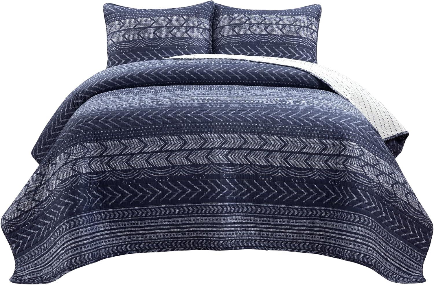 Lush Decor Hygge Geo Reversible Contemporary 3-Piece Quilt Set
