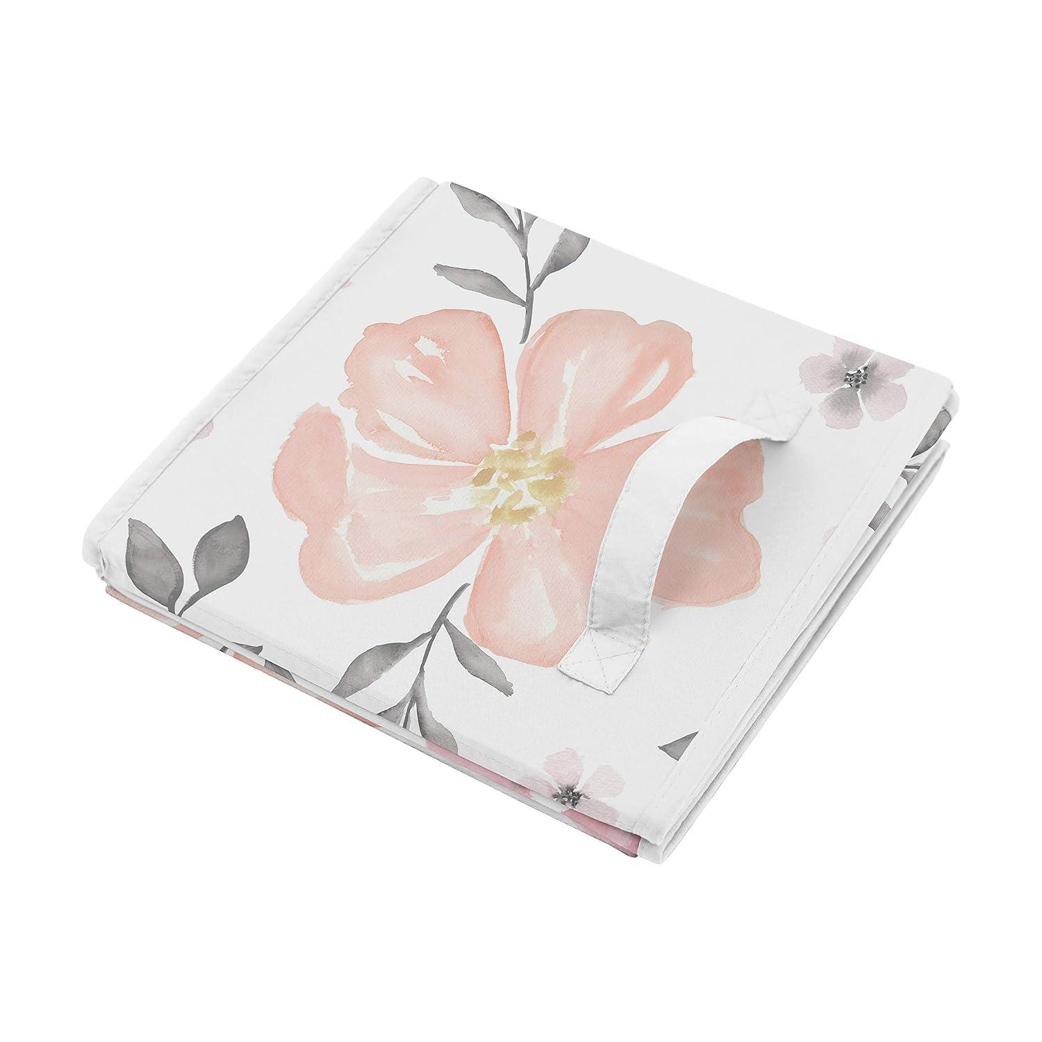 Watercolor Floral Fabric Storage Bin (Set of 2)