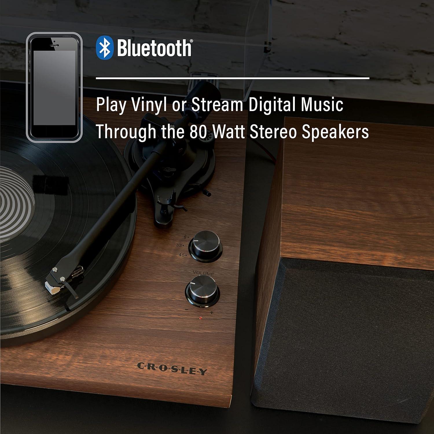 Crosley C62 Record Player & Speakers Shelf System