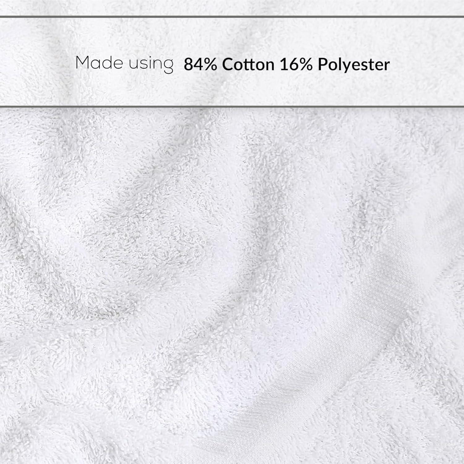 White Cotton Blend Economy Bath Towels Set of 6