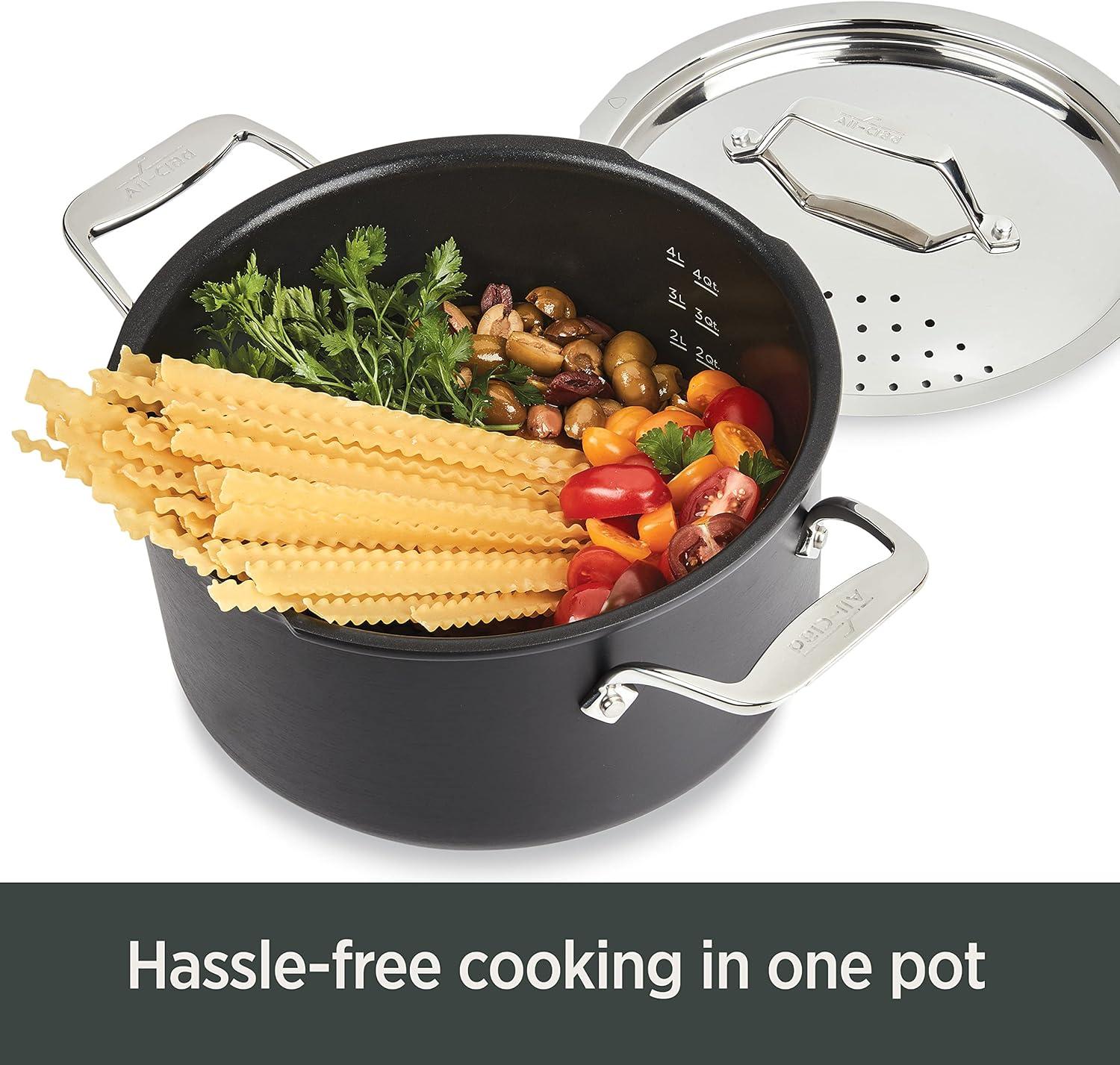 All Clad 6-Qt. Stainless Steel Non-Stick Multipot with Strainer Lid