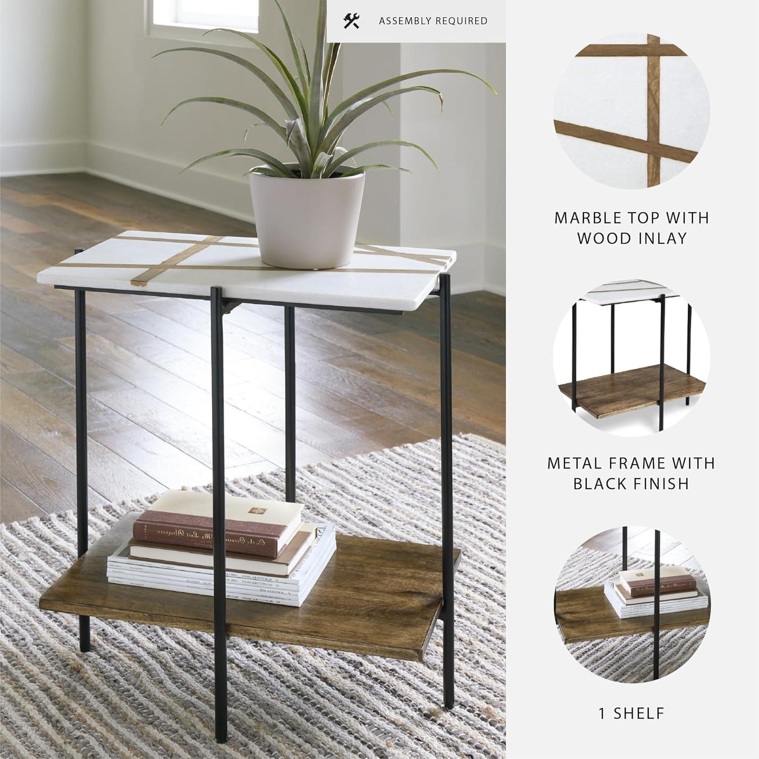 17 Stories Lajoy Marble Top End Table