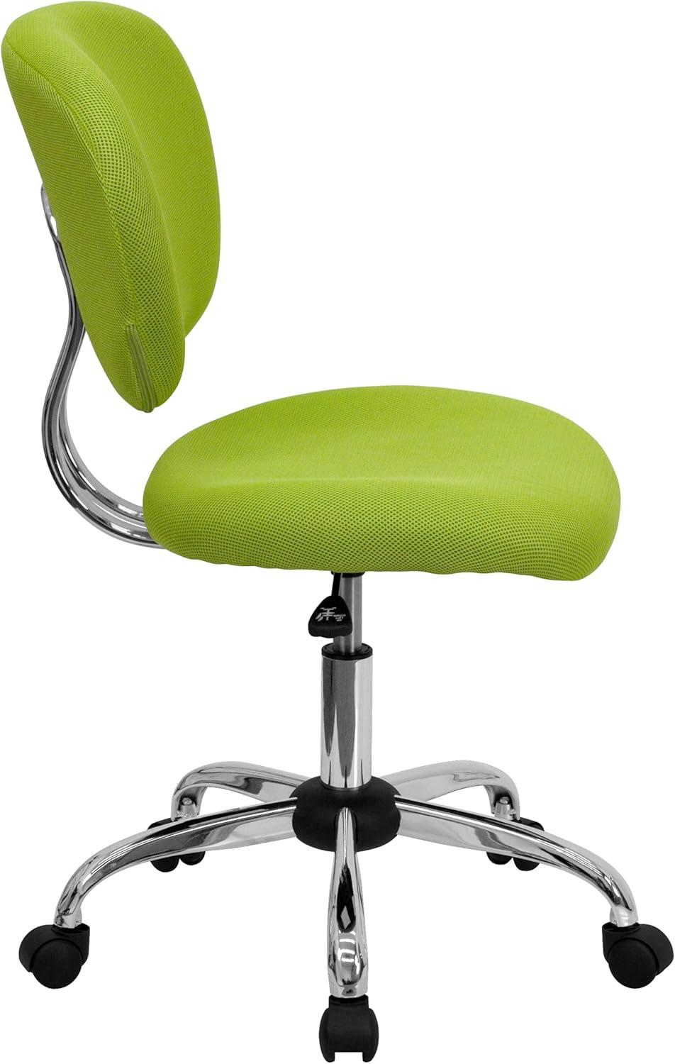 Flash Furniture Mid-Back Apple Green Mesh Padded Swivel Task Office Chair with Chrome Base